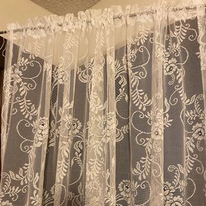 Curtain 1 Panel White Lace 100% polyester 58X86